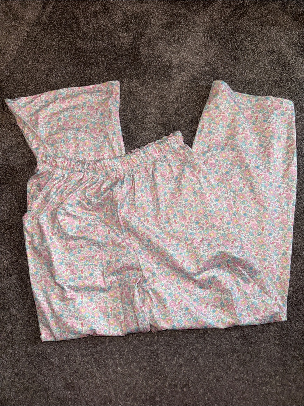 Dazy Floral Elastic Waist Pajama Pants in Pastel Multi